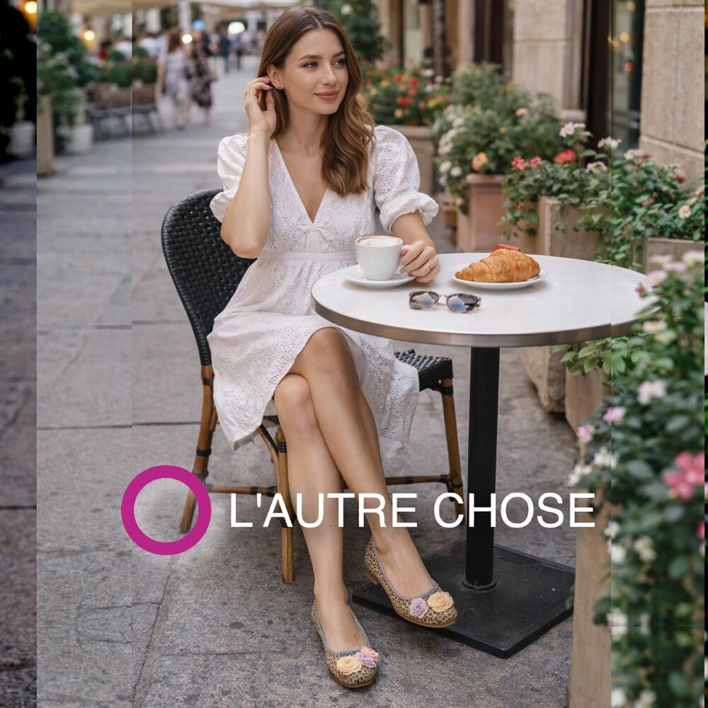 L'AUTRE CHOSE Pony Hair Animal Print Embroidered & Embellished Ballet Flats